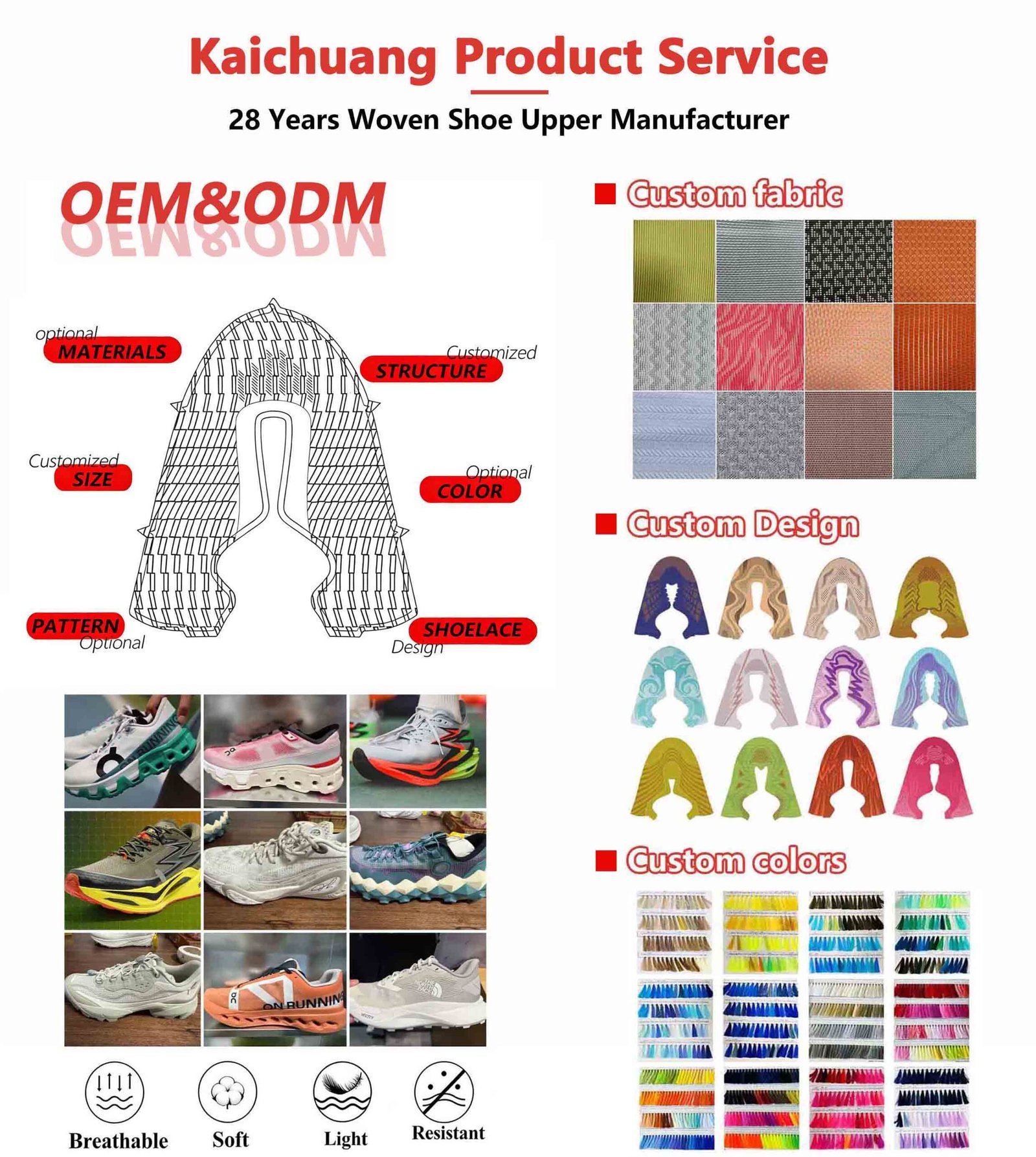 Flyknit shoe upper manufacturers customization services