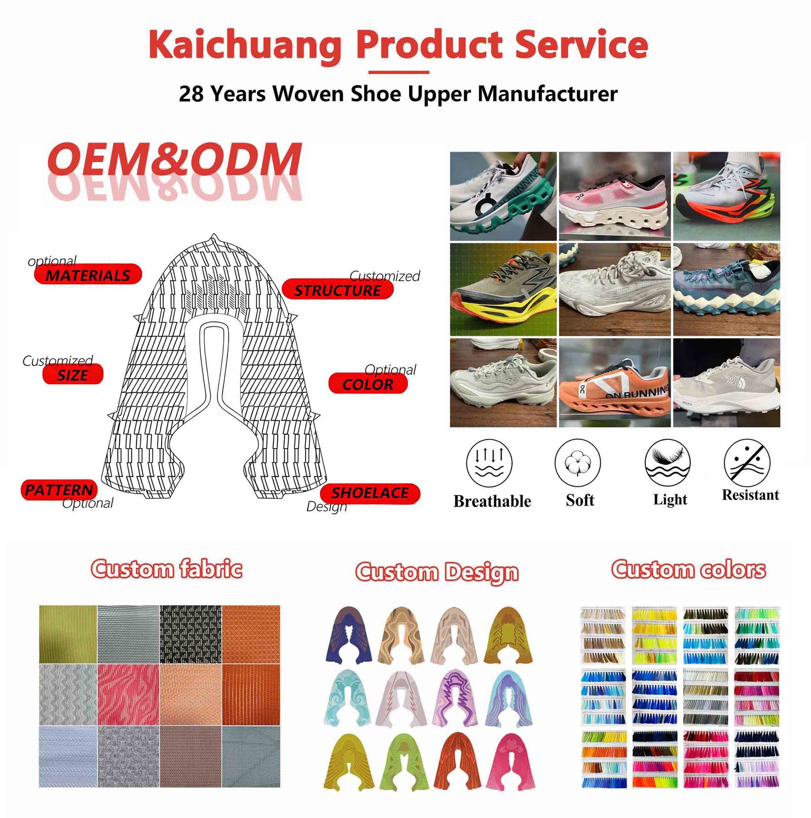 Kaichuang jacquard shoe fabric manufacturers Products Services