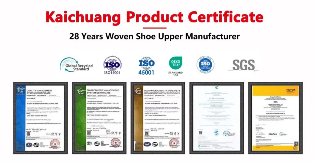 28 years sports Shoes Upper Manufacturer certificates